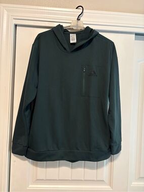 adidas Men's Forest Green Crewneck Hoodie
